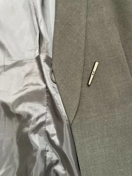 Kasper Dark Green Striped Blazer Pants Lined Polyester Suit Size 8P Women’s - Picture 8 of 11